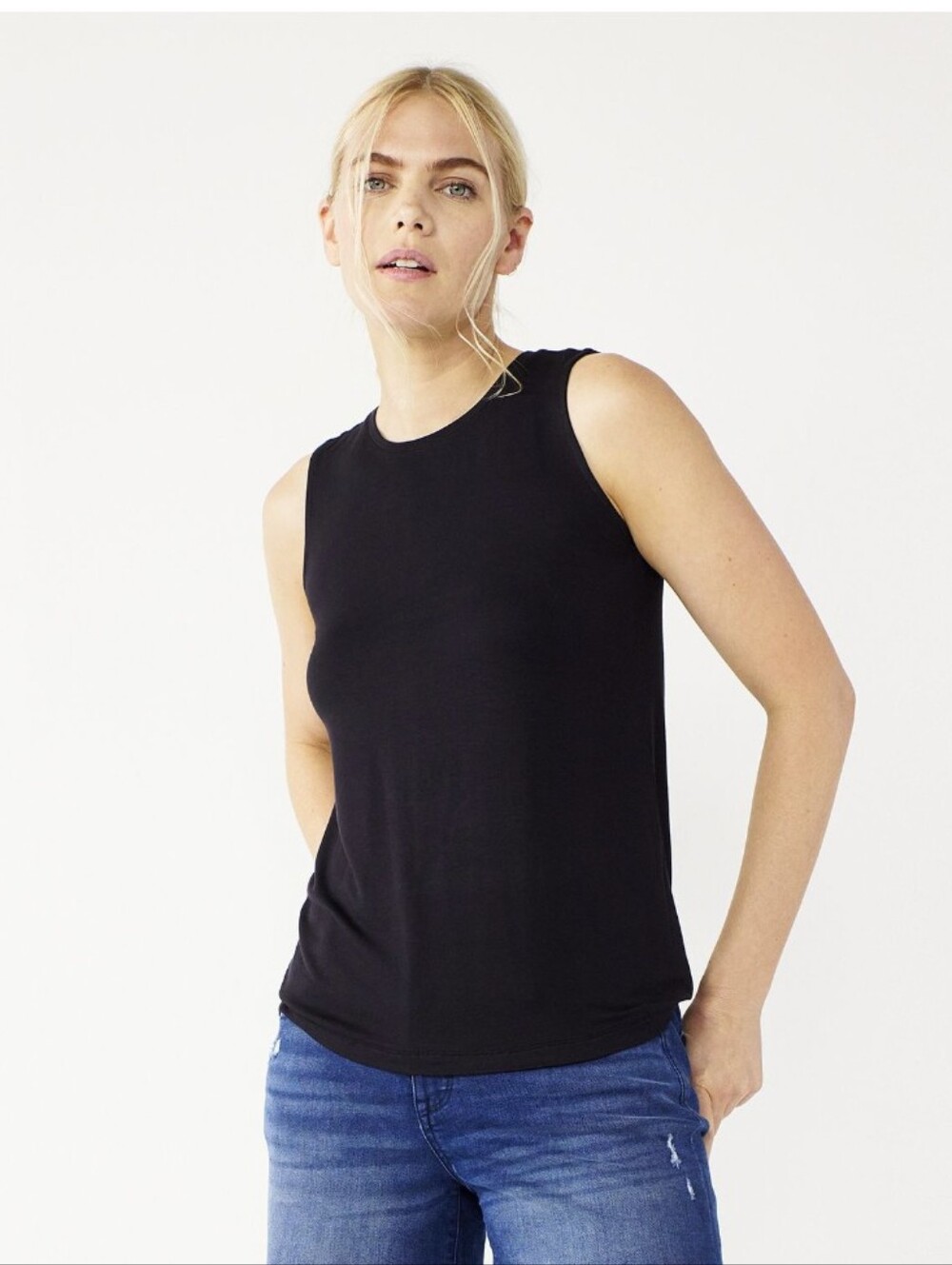 Nine West Essential High Neck Sleeveless Tank Top NWT Large